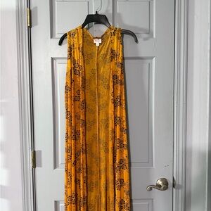 LuLaRoe Yellow and Blue Patterned duster vest #boho